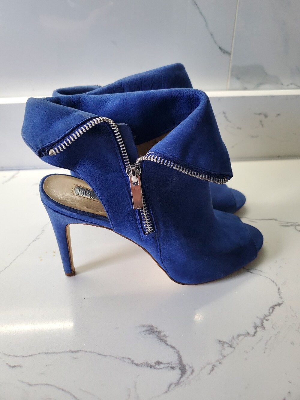 INC International Concepts Royal Blue Peep-Toe Heels Us6.5
